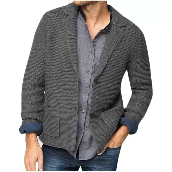 Beotyshow Mens Cardigan Sweater Blazer Cable Knit Button Down Knitted Sweater Casual with Pockets