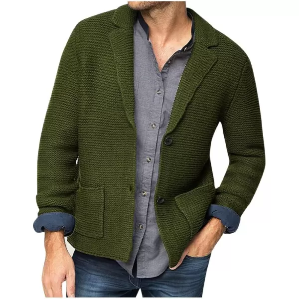 Beotyshow Mens Cardigan Sweater Blazer Cable Knit Button Down Knitted Sweater Casual with Pockets