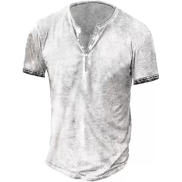 Beotyshow Mens Distressed Henley Shirts Short/Long Sleeve Button T-Shirt Slim Fit Cotton Casual Shirt