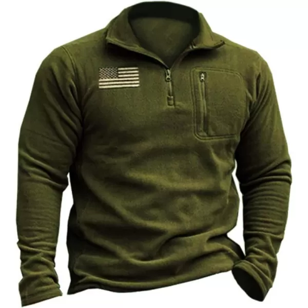 Beotyshow Mens Tactical Fleece Jacket Polar Soft Warm Quarter Zip Pullover