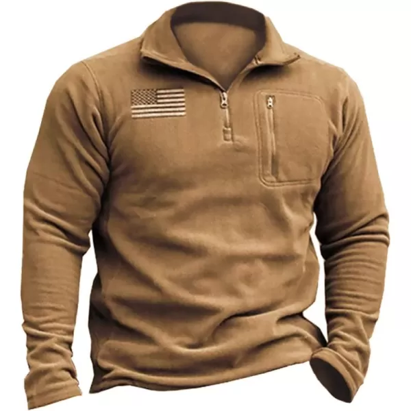 Beotyshow Mens Tactical Fleece Jacket Polar Soft Warm Quarter Zip Pullover
