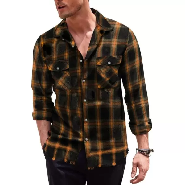 Men's Sleeveless Flannel Plaid Shirts Casual Button Down Cowboy Vest Shirts