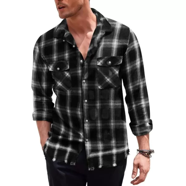 Men's Sleeveless Flannel Plaid Shirts Casual Button Down Cowboy Vest Shirts