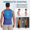 imageBeotyshow Ionic Shaping Sleeveless Shirt Gynecomastia Compression Tank Top Body Shaper Slimming Vest Shapewear UndershirtBlue
