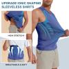 imageBeotyshow Ionic Shaping Sleeveless Shirt Gynecomastia Compression Tank Top Body Shaper Slimming Vest Shapewear UndershirtBlue