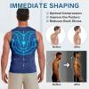 imageBeotyshow Ionic Shaping Sleeveless Shirt Gynecomastia Compression Tank Top Body Shaper Slimming Vest Shapewear UndershirtNavy Blue