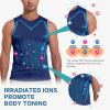 imageBeotyshow Ionic Shaping Sleeveless Shirt Gynecomastia Compression Tank Top Body Shaper Slimming Vest Shapewear UndershirtNavy Blue