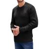 imageBeotyshow Mens Long Sleeve Crew Neck Casual Textured Sweaters Heavyweight Pullover JumperBlack