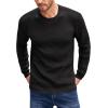 imageBeotyshow Mens Long Sleeve Crew Neck Casual Textured Sweaters Heavyweight Pullover JumperBlack