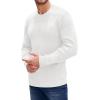 imageBeotyshow Mens Long Sleeve Crew Neck Casual Textured Sweaters Heavyweight Pullover JumperWhite