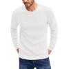 imageBeotyshow Mens Long Sleeve Crew Neck Casual Textured Sweaters Heavyweight Pullover JumperWhite