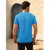 imageBeotyshow Mens Ribbed Knit T Shirts Short Sleeve Crew Neck Slim Fit Stretchy Muscle Shirts Basic Solid Tee TopsBlue