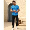 imageBeotyshow Mens Ribbed Knit T Shirts Short Sleeve Crew Neck Slim Fit Stretchy Muscle Shirts Basic Solid Tee TopsBlue