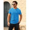 imageBeotyshow Mens Ribbed Knit T Shirts Short Sleeve Crew Neck Slim Fit Stretchy Muscle Shirts Basic Solid Tee TopsBlue