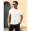 imageBeotyshow Mens Ribbed Knit T Shirts Short Sleeve Crew Neck Slim Fit Stretchy Muscle Shirts Basic Solid Tee TopsCreamywhite