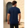 imageBeotyshow Mens Ribbed Knit T Shirts Short Sleeve Crew Neck Slim Fit Stretchy Muscle Shirts Basic Solid Tee TopsDark Blue