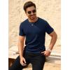 imageBeotyshow Mens Ribbed Knit T Shirts Short Sleeve Crew Neck Slim Fit Stretchy Muscle Shirts Basic Solid Tee TopsDark Blue