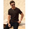imageBeotyshow Mens Ribbed Knit T Shirts Short Sleeve Crew Neck Slim Fit Stretchy Muscle Shirts Basic Solid Tee TopsDark Brown