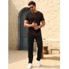 imageBeotyshow Mens Ribbed Knit T Shirts Short Sleeve Crew Neck Slim Fit Stretchy Muscle Shirts Basic Solid Tee TopsDark Brown