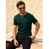 imageBeotyshow Mens Ribbed Knit T Shirts Short Sleeve Crew Neck Slim Fit Stretchy Muscle Shirts Basic Solid Tee TopsDark Green