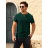 imageBeotyshow Mens Ribbed Knit T Shirts Short Sleeve Crew Neck Slim Fit Stretchy Muscle Shirts Basic Solid Tee TopsDark Green