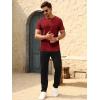 imageBeotyshow Mens Ribbed Knit T Shirts Short Sleeve Crew Neck Slim Fit Stretchy Muscle Shirts Basic Solid Tee TopsDark Red