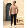 imageBeotyshow Mens Ribbed Knit T Shirts Short Sleeve Crew Neck Slim Fit Stretchy Muscle Shirts Basic Solid Tee TopsKhaki