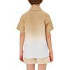 imageBoys Button Down Shirts Gradient Linen Casual Short Sleeve Beach Summer Boy Shirt with Pocket 214 YearsKhaki01