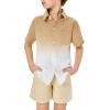 imageBoys Button Down Shirts Gradient Linen Casual Short Sleeve Beach Summer Boy Shirt with Pocket 214 YearsKhaki01