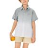 imageBoys Button Down Shirts Gradient Linen Casual Short Sleeve Beach Summer Boy Shirt with Pocket 214 YearsLight Grey01