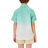 imageBoys Button Down Shirts Gradient Linen Casual Short Sleeve Beach Summer Boy Shirt with Pocket 214 YearsMint Green