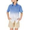 imageBoys Button Down Shirts Gradient Linen Casual Short Sleeve Beach Summer Boy Shirt with Pocket 214 YearsNavy Blue