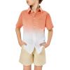 imageBoys Button Down Shirts Gradient Linen Casual Short Sleeve Beach Summer Boy Shirt with Pocket 214 YearsOrange