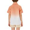 imageBoys Button Down Shirts Gradient Linen Casual Short Sleeve Beach Summer Boy Shirt with Pocket 214 YearsOrange