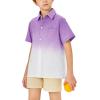 imageBoys Button Down Shirts Gradient Linen Casual Short Sleeve Beach Summer Boy Shirt with Pocket 214 YearsPurple01