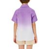 imageBoys Button Down Shirts Gradient Linen Casual Short Sleeve Beach Summer Boy Shirt with Pocket 214 YearsPurple01