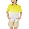 imageBoys Button Down Shirts Gradient Linen Casual Short Sleeve Beach Summer Boy Shirt with Pocket 214 YearsYellow01