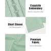 imageCuban Guayabera Shirts for Men Short Sleeve Casual Button Down Shirt Band Collar Beach Camp Mexican ShirtMint Green