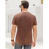 imageMens Distressed Henley Shirts Retro Short Sleeve Tee Shirts Casual Button Down Washed TShirts for Men1brown