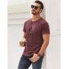 imageMens Distressed Henley Shirts Retro Short Sleeve Tee Shirts Casual Button Down Washed TShirts for Men1burgundy
