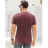imageMens Distressed Henley Shirts Retro Short Sleeve Tee Shirts Casual Button Down Washed TShirts for Men1burgundy