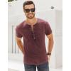 imageMens Distressed Henley Shirts Retro Short Sleeve Tee Shirts Casual Button Down Washed TShirts for Men1burgundy
