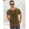 imageMens Distressed Henley Shirts Retro Short Sleeve Tee Shirts Casual Button Down Washed TShirts for Men1coffee