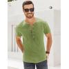 imageMens Distressed Henley Shirts Retro Short Sleeve Tee Shirts Casual Button Down Washed TShirts for Men1mint Green