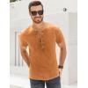 imageMens Distressed Henley Shirts Retro Short Sleeve Tee Shirts Casual Button Down Washed TShirts for Men1pumpkin Yellow