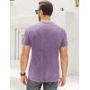 imageMens Distressed Henley Shirts Retro Short Sleeve Tee Shirts Casual Button Down Washed TShirts for Men1purple