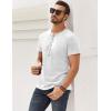 imageMens Distressed Henley Shirts Retro Short Sleeve Tee Shirts Casual Button Down Washed TShirts for Men1white