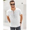 imageMens Distressed Henley Shirts Retro Short Sleeve Tee Shirts Casual Button Down Washed TShirts for Men1white