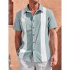 imageMens Vintage Bowling Shirts Short Sleeve Button Down Guayabera Beach Shirts for MenMint Green
