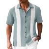 imageMens Vintage Bowling Shirts Short Sleeve Button Down Guayabera Beach Shirts for MenMint Green